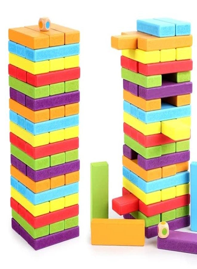 Space Enterprises Colourful Wooden Blocks for Boys 7-14 Years - Indoor Balancing & Building Game, Montessori Wooden Toys, Kids Activity Tower Block for Cognitive Development & Fun - Image 2